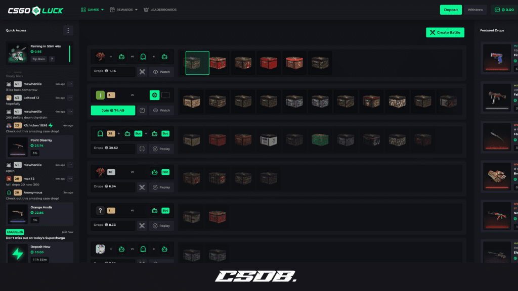 CSGOLuck - Case Battle Screenshot