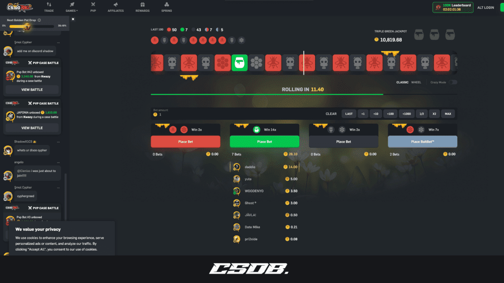 CSGORoll - Website Screenshot