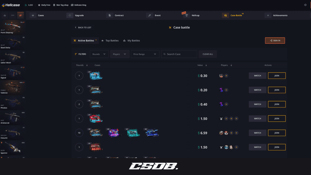 Hellcase - Website Screenshot