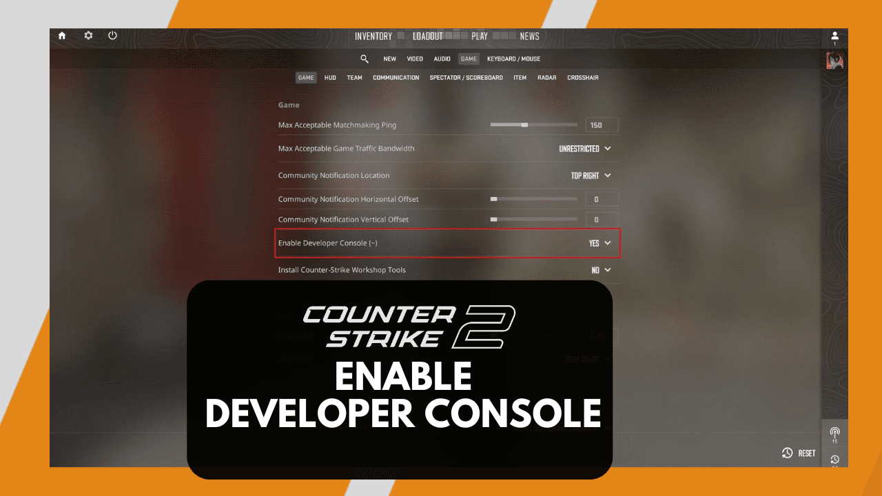 Enable Developer Console CS2
