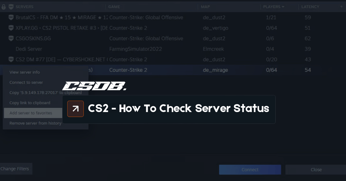 Is CS2 Down? – How To Check CS2 Server Status