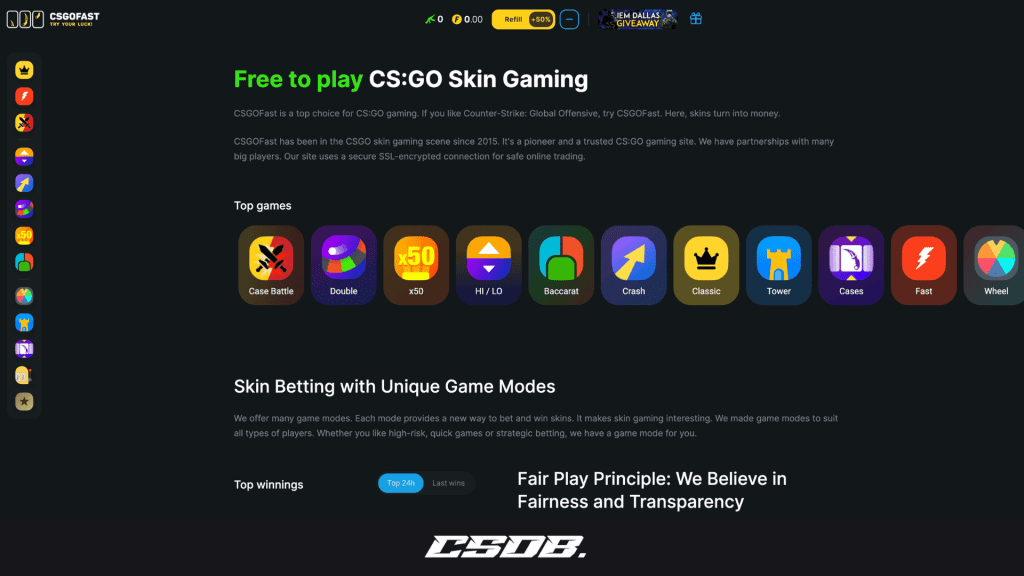 CSGOFast - Website Screenshot