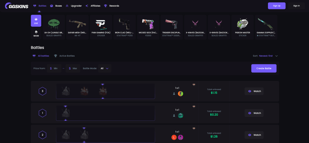 GGSkins Case Battles