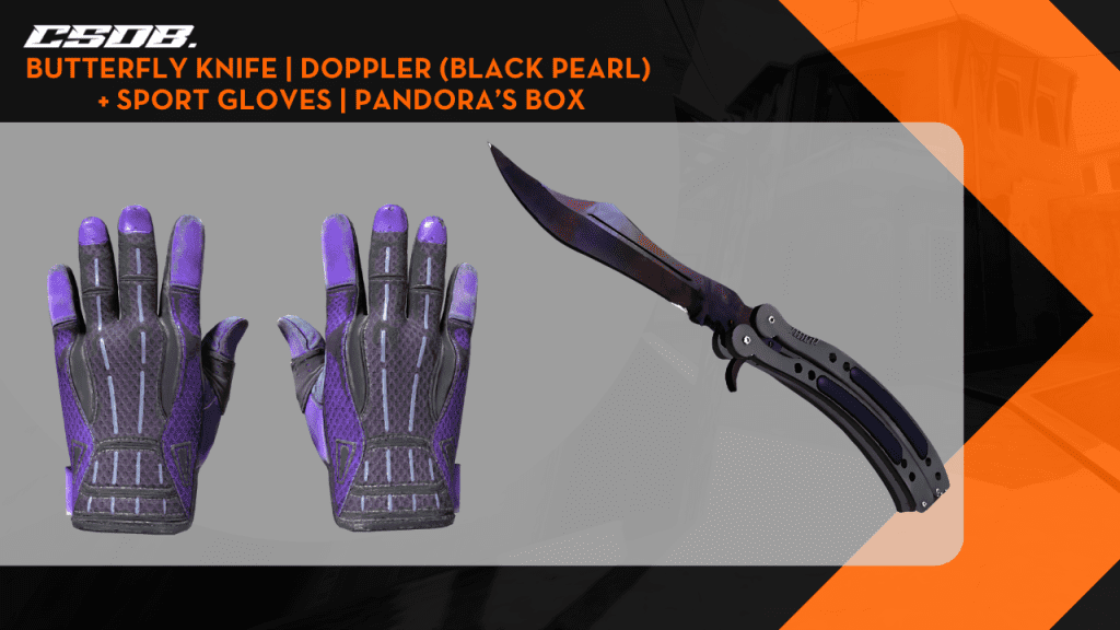 Butterfly Knife _ Doppler Black Pearl + Sport Gloves _ Pandoras Box