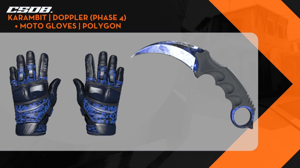 Karambit _ Doppler Phase 4 + Moto Gloves _ Polygon