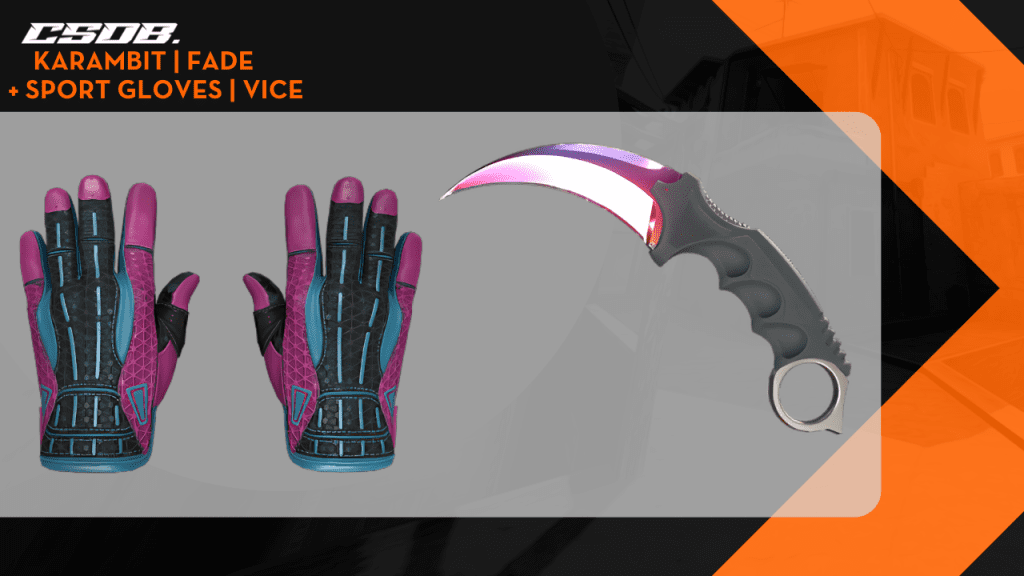 Karambit _ Fade + Sport Gloves _ Vice