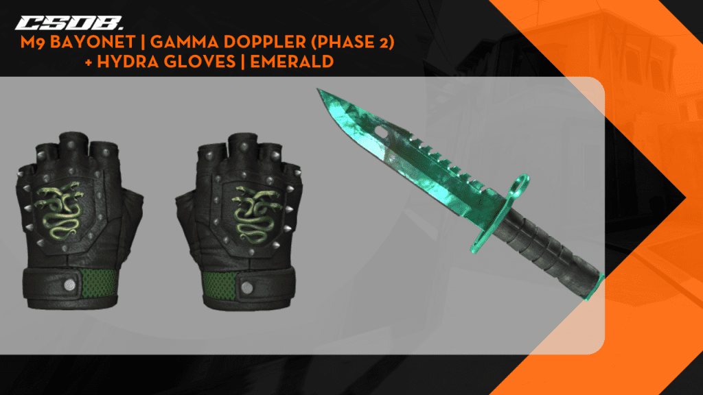 M9 Bayonet _ Gamma Doppler Phase 2 + Hydra Gloves _ Emerald