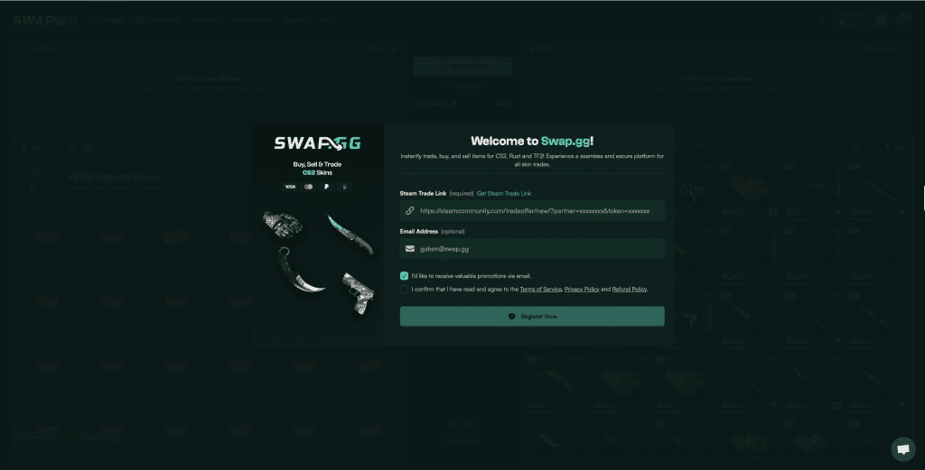 SWAPGG Sign Up