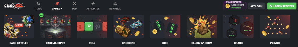 CSGOroll game list