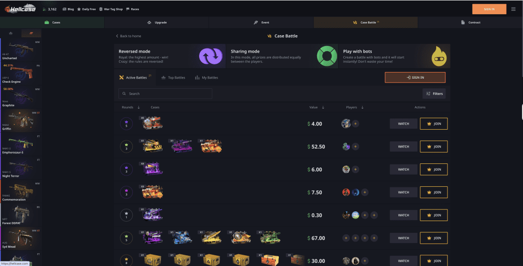 Hellcase Case Battle