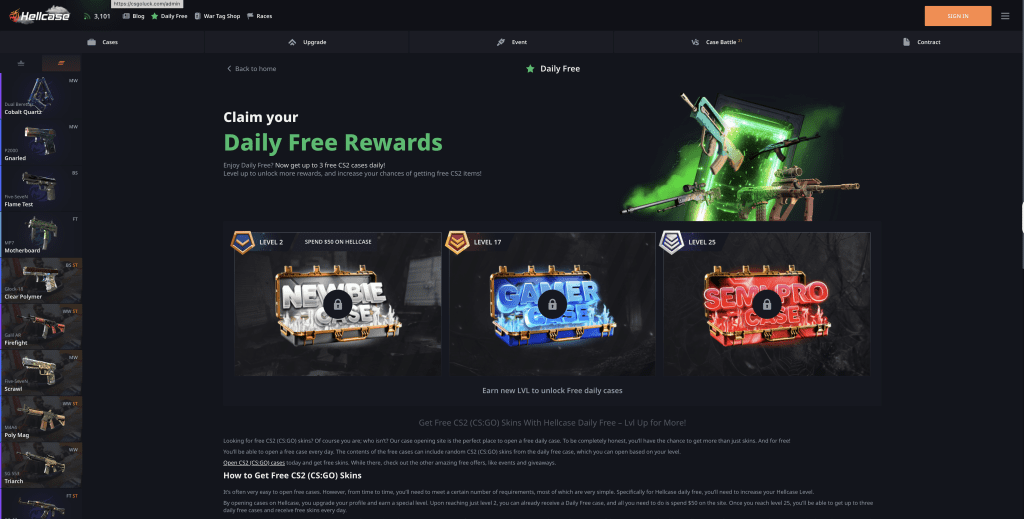 hellcase rewards