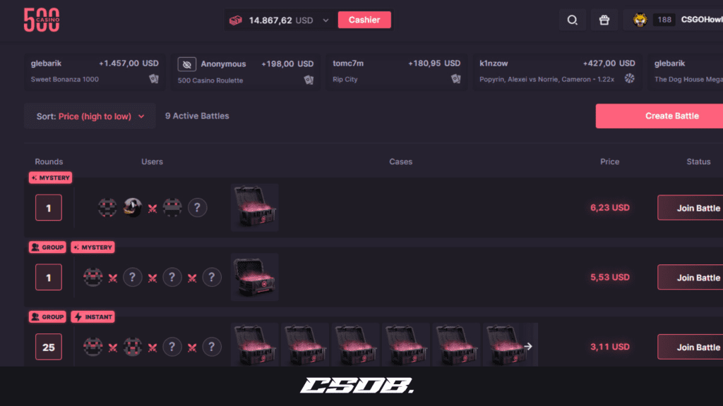 CSGO500 Case Battles